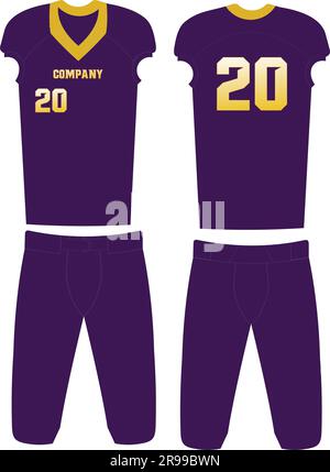 American football Uniform Mock ups Templates vue avant et arrière entièrement modifiable Illustration de Vecteur