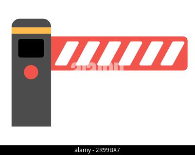 Barrière de construction ou de chemin de fer vectoriel. Icône de la porte de chemin de fer. Panneau d'arrêt de la voie ferrée ou de la zone de stationnement isolé sur fond blanc Illustration de Vecteur