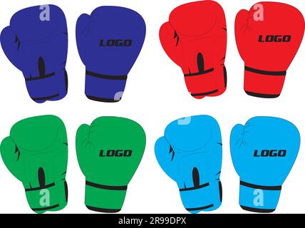 Modèles de gants de boxe Illustration de Vecteur