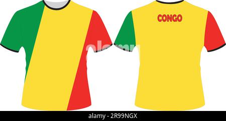 T-shirts à motif Congo Flag Vector Illustration de Vecteur
