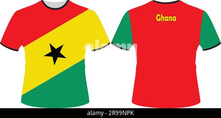 T Shirts Design avec Ghana Flag Vector Illustration de Vecteur