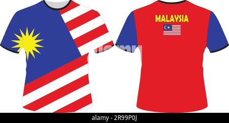 T-shirts à motif drapeau de Malaisie Illustration de Vecteur