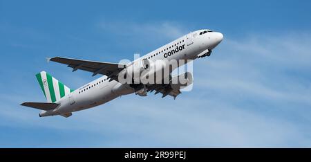 Ténérife, Espagne 7 juin St, 2023.Condor Airlines Airbus A321-214 Banque D'Images