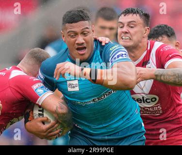 Eccles, Royaume-Uni. 25th juin 2023. Patrick Mago #20 de Wigan Warriors pendant le match de la Super League Round 16 de Betfred Salford Red Devils vs Wigan Warriors au stade AJ Bell, Eccles, Royaume-Uni, 25th juin 2023 (photo de Steve Flynn/News Images) à Eccles, Royaume-Uni, le 6/25/2023. (Photo de Steve Flynn/News Images/Sipa USA) crédit: SIPA USA/Alay Live News Banque D'Images