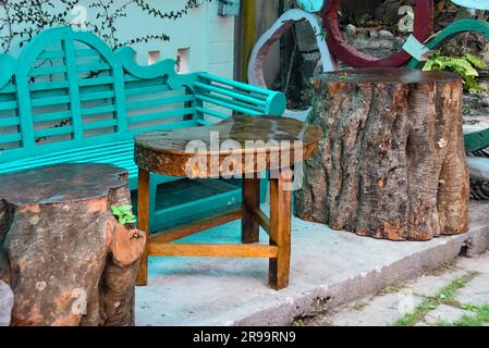 Table de racine en bois massif unique et magnifique Banque D'Images