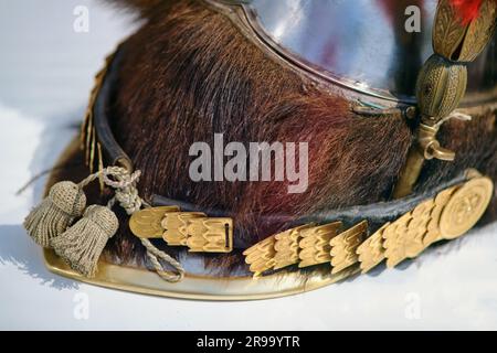 Casque du cuirassier français du 19th siècle des guerres napoléoniennes Banque D'Images