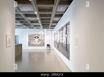 Vue d'installation de Daiara Tukano, cher Terre: Art et espoir en temps de crise Hayward, Galerie, Londres Banque D'Images