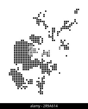 Carte des îles Orcades. Carte des îles Orcades en pointillé. Bordures de l'île remplies de rectangles pour votre conception. Illustration vectorielle. Illustration de Vecteur