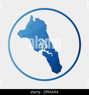 Icône Havelock Island. Carte polygonale dans l'anneau de dégradé. Panneau rond bas poly Havelock Island. Illustration vectorielle. Illustration de Vecteur