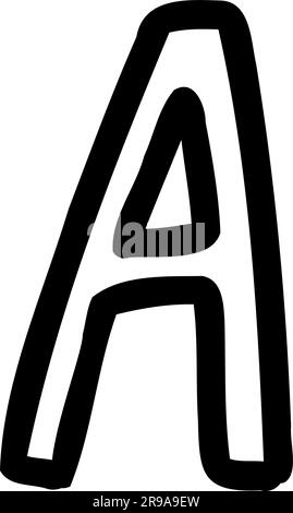 Majuscule Une lettre de police de contour de l'anglais latin Illustration de Vecteur