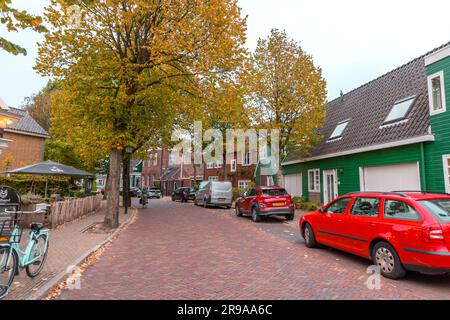 Zaandam, pays-Bas - 14 octobre 2021 : vue sur la rue et architecture typique de Zaandam, ville du nord de la Hollande, pays-Bas. Banque D'Images