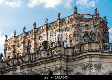 Détail de la Hofkirche baroque de Dresde, Allemagne Banque D'Images