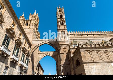 Partie de la cathédrale de Palerme en Sicile, Italie Banque D'Images