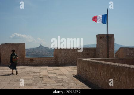 Le Château d'If, un des cadres du roman d'aventure d'Alexandre Dumas le Comte de Monte Cristo est une forteresse située sur l'Île d'If Banque D'Images