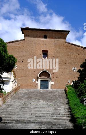 L'escalier de 124 marches menant à Santa Maria dans l'église d'Aracoeli à Rome Italie Banque D'Images