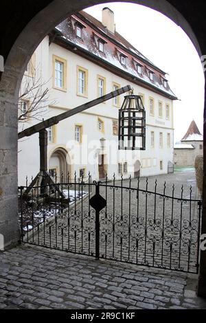 Tabouret de canard au Musée criminel médiéval, Rothenburg ob der Tauber, Allemagne Banque D'Images