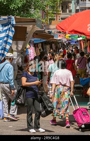 Marché de rue WAN Chai, centre-ville, Hong Kong, SAR, Chine Banque D'Images