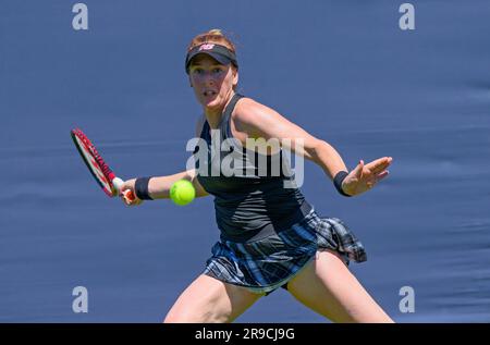 Madison Brengle (Etats-Unis) joue son premier match de qualification au premier jour de l'internationale Rothesay, Eastbourne 24th juin 2023. Elle a battu car Banque D'Images