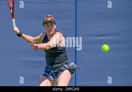 Madison Brengle (Etats-Unis) joue son premier match de qualification au premier jour de l'internationale Rothesay, Eastbourne 24th juin 2023. Elle a battu car Banque D'Images