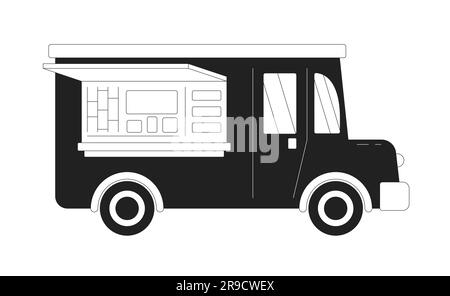 Objet vectoriel plat monochrome violet pour camion alimentaire Illustration de Vecteur