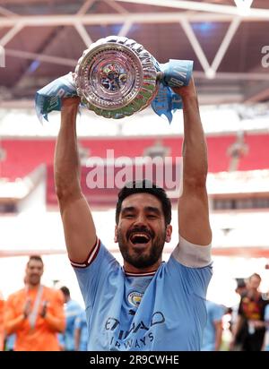 Photo du dossier datée du 03-06-2023 de Ilkay Gundogan, de Manchester City. Ilkay Gundogan, le capitaine récompensé par les aigus de Manchester City, doit rejoindre Barcelone après l'expiration de son contrat. Date de publication : lundi 26 juin 2023. Banque D'Images