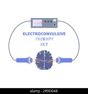 Thérapie électroconvulsive ECT pour le traitement de la dépression sévère Illustration de Vecteur