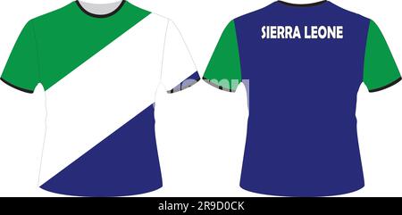 T Shirts Design avec Sierra Leone Flag Vector Illustration de Vecteur