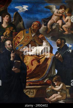 Galerie nationale Royaume-Uni – Guercino - Saint Gregory le Grand avec les saints des Jésuites 1625-26 Banque D'Images