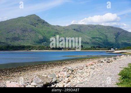 Vue sur le Loch Linnhe depuis le camping Bunree, Onich, fort William, Écosse, Royaume-Uni. Banque D'Images