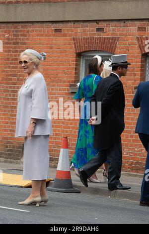 Ascot, Berkshire, Royaume-Uni. 21st juin 2023. La princesse Michael de Kent arrive à Royal Ascot le deuxième jour Banque D'Images
