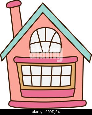 illustration de maison mignonne, cette maison est très attrayante et mignonne, très appropriée pour la maison de personnage de dessin animé mignonne. Illustration de Vecteur