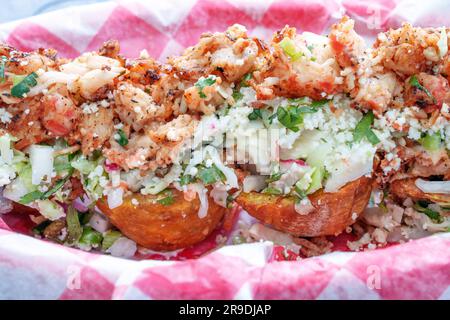 Lobster Tostones, Cuban Food Southern Most Sandys Cafe, Food Truck Key West, Floride, États-Unis Banque D'Images