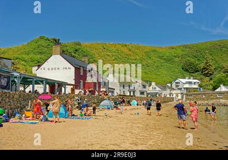 Village de Porthdinllaen sur la péninsule de Llyn ou Lleyn à Gwynedd, au nord du pays de Galles, au Royaume-Uni. Banque D'Images