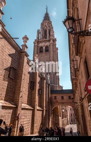 Tolède, Espagne-17 FÉVRIER 2022 : la Cathédrale pritiale de Sainte Marie de Tolède, Catedral Primada Santa Maria de Toledo est une église catholique romaine à Tole Banque D'Images