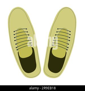 Chaussures de course à pied de couleur verte et plates Illustration de Vecteur