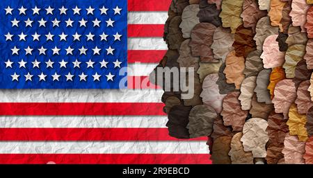 La Journée de l'indépendance américaine et le 4 juillet la célébration de la diversité américaine et le multiculturalisme multiculturel de la société américaine et des États-Unis comme divers Banque D'Images