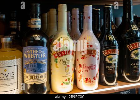 La boutique « 1936 Wine and Spirits » est située dans le quartier historique de Murray Hill, 2023, New York City, États-Unis Banque D'Images