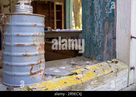 Décoration intérieure de maisons privées abandonnées dans la zone d'exclusion du Bélarus Banque D'Images