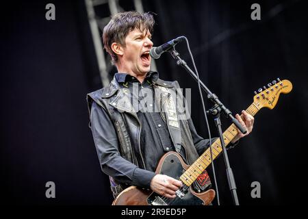 Oslo, Norvège. 21st, juin 2023. Le groupe suédois Sator donne un concert en direct pendant le festival de musique norvégien Ttons of Rock 2023 à Oslo. Ici, le chanteur et guitariste Kent Norberg est vu en direct sur scène. (Crédit photo: Gonzales photo - Terje Dokken). Banque D'Images