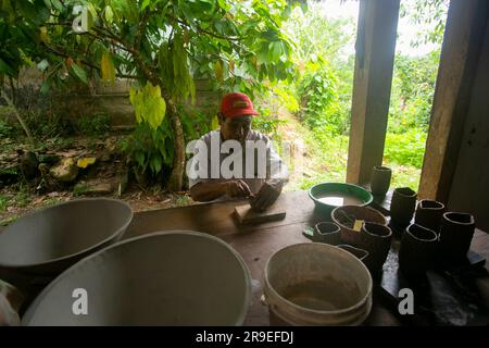 Musée et atelier de céramique dans la ville de Chazuta dans la jungle péruvienne. Banque D'Images