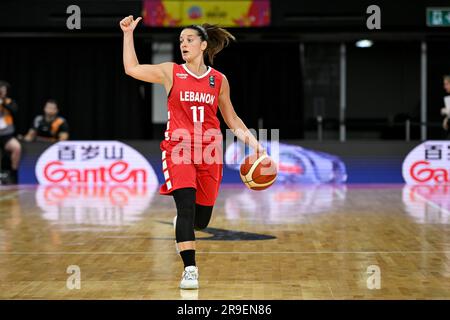 26th juin 2023 ; The Quaycenter, Sydney Olympic Park, Sydney, Nouvelle-Galles du Sud, Australie : coupe d'Asie FIBA Womens 2023, Groupe A, Chine contre Liban ; Rebecca Akl du Liban Banque D'Images