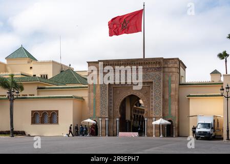 Entrée principale du Palais Royal à Rabat, Maroc Banque D'Images