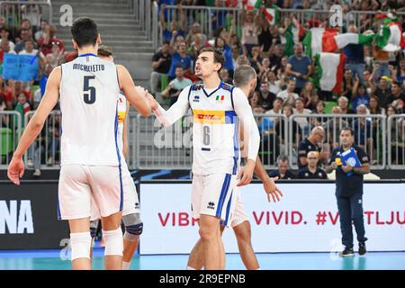 Simone Gianelli et Alessandro Michieletto (Italie). Championnat du monde de volleyball 2022. Quarts de finale Banque D'Images