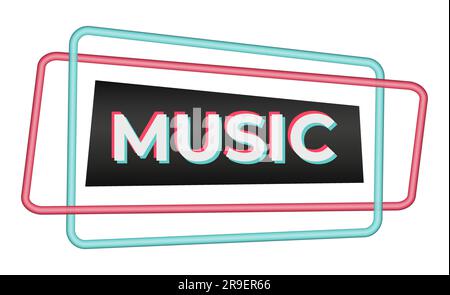 Autocollant pour les réseaux sociaux populaires. Noir - bleu - rose publicité moderne design de médias sociaux. Cadre photo horizontal Illustration vectorielle isolée Illustration de Vecteur