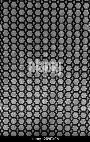 Motif hexagonal de style mauresque avec ornements floraux sur la Plaza de Espana à Séville, en Espagne. Banque D'Images