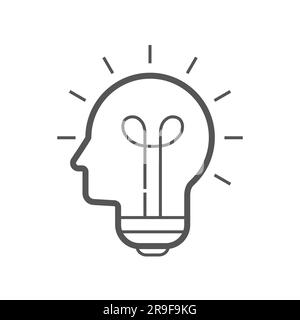 Icône pour l'idée, conclusion, entreprising, visionnaire, considération, opinion, pensée, suggestion. Icône de plan de brainstorming. SPE 10 Illustration de Vecteur