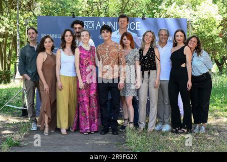 Rome, Italie. 24th juin 2023. Tous les Cast pendant le Photocall du film Noi Anni Luce à Casa del Cinema, 26 juin 2023, Rome, Italie. (Photo de Domenico Cippitelli/NurPhoto) Credit: NurPhoto SRL/Alay Live News Banque D'Images