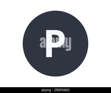 Symbole chimique du phosphore isolé dans un cercle. Illustration de Vecteur