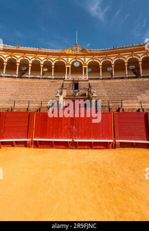 La Plaza de Toros de la Real Maestranza de Caballeria de Sevilla est un arènes d'une capacité de 12 000 à Séville, en Espagne. Banque D'Images