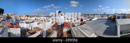 Vue panoramique sur les toits de la médina de Rabat, Maroc Banque D'Images